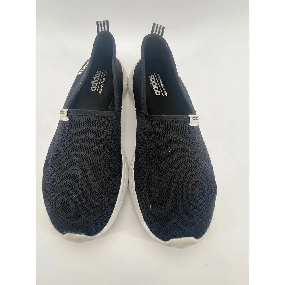 Adidas Women's Cloudfoam Lite Racer Slip On Sneakers Black White Size 8.5